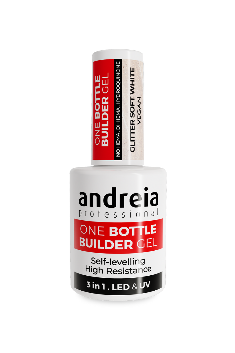 One Bottle Builder Gel 3 in 1 - Glitter Soft White (Low viscosity)