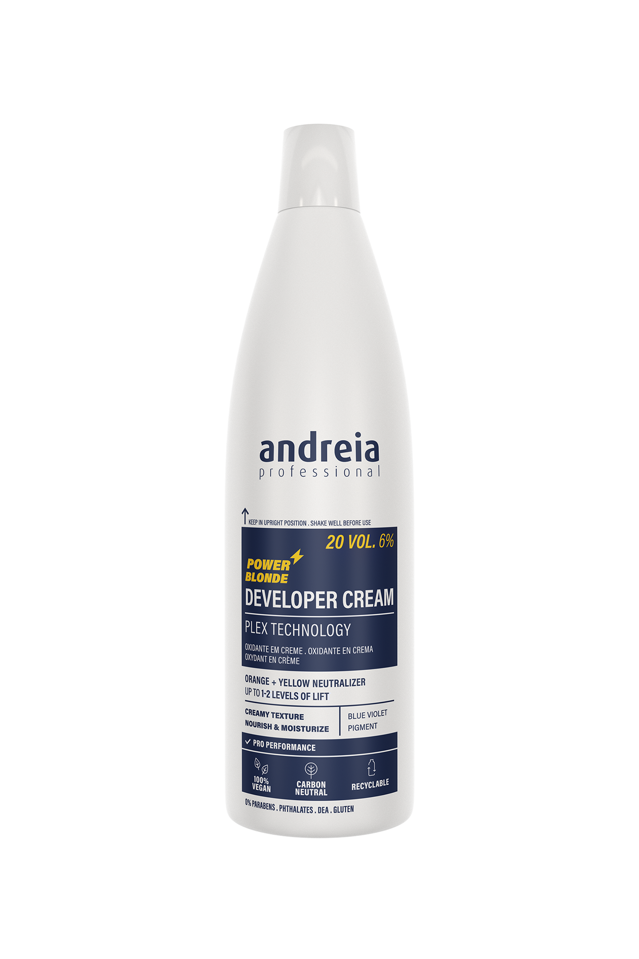 Shampoo Developer Developer Cream Power Blonde 20 VOL. 6% – Andreia Professional